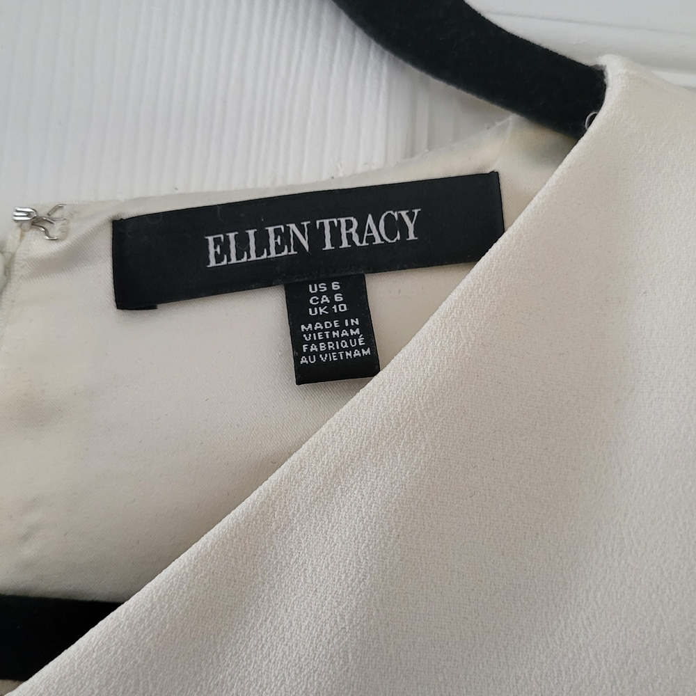 Ellen Tracy Cream and Black Floral Midi Dress - Picture 3 of 3